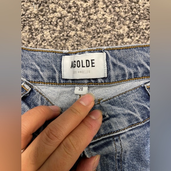 Agolde Nico High rise Slim Fit Jeans in Rooted Color 28 Orgnaic Cotton Lyocell - Picture 8 of 15